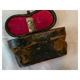 Antique Opera Glasses Mother of Pearl Brass Tone w/ Case Good