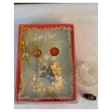 Elizabeth Arden Perfume Pins Vanity Lot w Box Glass Bottles Vintage