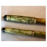 Parker Duofold Fountain Pen & Pencil Set Marbled Green Cracked