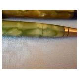 Parker Duofold Fountain Pen & Pencil Set Marbled Green Cracked