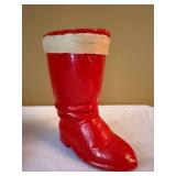 Vintage Paper Mache Santa Boots Christmas Candy Containers Pair
