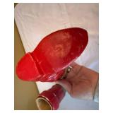 Vintage Paper Mache Santa Boots Christmas Candy Containers Pair