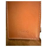 Coach Leather Luggage Tag Tan Cognac Travel Bag ID Holder Good