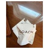 Coach Leather Luggage Tag Tan Cognac Travel Bag ID Holder Good
