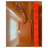 Coach Leather Luggage Tag Tan Cognac Travel Bag ID Holder Good