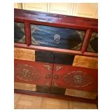 Pier 1 Imports Alston TV Stand Buffet Sideboard Cabinet Red Black