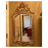 Vintage Venetian Style Gilt Floral Crackle Wall Mirror 25x49