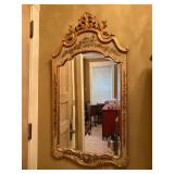 Vintage Venetian Style Gilt Floral Crackle Wall Mirror 25x49