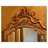 Vintage Venetian Style Gilt Floral Crackle Wall Mirror 25x49