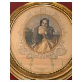 Set of 4 Oval Gilt Framed Victorian Portrait Prints Wall Art Vintage