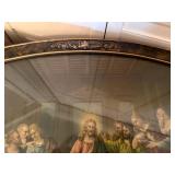 Religious Wall Decor Lot Framed Last Supper & Maria Woven Panel