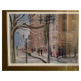Nita Anderson A Minneapolis Christmas 1988 Framed Signed Print 43/500