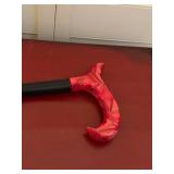Canes Galore Walking Cane Red Marbled Derby Handle 36in Black Shaft