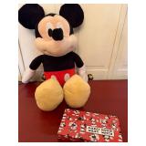 Disney Mickey Mouse Wrist Watch w Box & Mickey Plush Repair Lot