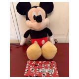 Disney Mickey Mouse Wrist Watch w Box & Mickey Plush Repair Lot