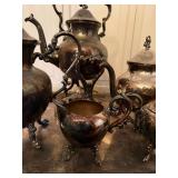 Vintage Silverplate Tea Coffee Service Set Tray 6 Pc Ornate Victorian
