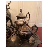 Vintage Silverplate Tea Coffee Service Set Tray 6 Pc Ornate Victorian