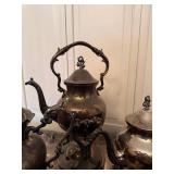 Vintage Silverplate Tea Coffee Service Set Tray 6 Pc Ornate Victorian