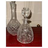 Waterford & Cut Crystal Decanter Lot 3 Pc Barware w Stoppers