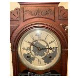 Antique Victorian Gingerbread Mantel Clock Wood Case 21in Parts Repair