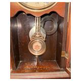 Antique Victorian Gingerbread Mantel Clock Wood Case 21in Parts Repair