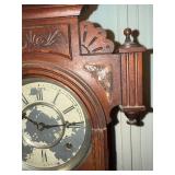 Antique Victorian Gingerbread Mantel Clock Wood Case 21in Parts Repair