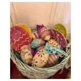 Mixed Easter Decor Lot Basket Eggs Rabbits Fitz & Floyd Accent Pieces