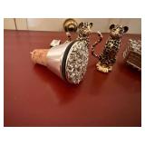St. John Home Set Including  Leopard Salt and Pepper Shakers, Snowflake Bottle Stopper and Rhinestone Holder Picks