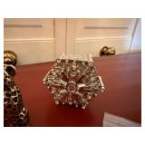 St. John Home Set Including  Leopard Salt and Pepper Shakers, Snowflake Bottle Stopper and Rhinestone Holder Picks