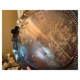 Antique Silverplate Serving Lot Tray Tureen Teapot Creamer Napkin Rings