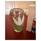 Kosta Boda Tulipa Art Glass Candle Holders Pair w Box Hydman-Vallien