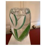 Kosta Boda Tulipa Art Glass Candle Holders Pair w Box Hydman-Vallien