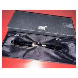 Montblanc Meisterstuck 144R Fountain Pen Black Gold Tone Box F Nib