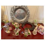 Spring Decor Lot Rabbit Metal Tray Bird Votives Wreath Easter Pieces