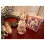Spring Decor Lot Rabbit Metal Tray Bird Votives Wreath Easter Pieces