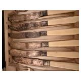 Vintage EPNS Fish Knife & Fork Set Faux Bone Handles Boxed 12 Pc