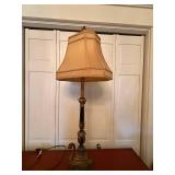 Ornate Figural Swan Table Lamp w Shade 33in Regency Style Good