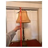 Ornate Figural Swan Table Lamp w Shade 33in Regency Style Good