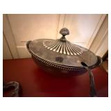 Vintage Silverplate Serving Set Tray Tureen Butter Dish 3 Pc Lot