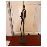 Abstract Metal Jazz Saxophone Player Sculpture 24 in Figural Statue