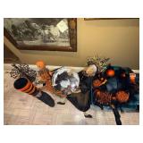 Mixed Holiday Decor Lot Halloween Easter Witch Bunny Decorations