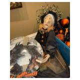 Mixed Holiday Decor Lot Halloween Easter Witch Bunny Decorations