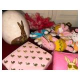Easter Decor Lot Bunny Eggs Plush Rabbits Tag Shakers Napkins