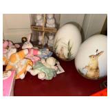 Easter Decor Lot Bunny Eggs Plush Rabbits Tag Shakers Napkins