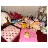 Easter Decor Lot Bunny Eggs Plush Rabbits Tag Shakers Napkins