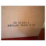 Vintage Cut Glass Champagne Flutes Set of 12 Antique Pattern Boxed