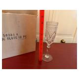 Vintage Cut Glass Champagne Flutes Set of 12 Antique Pattern Boxed