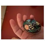 Hand Decorated Pysanky Style Decorative Eggs Folk Art 2 Pc Lot