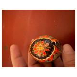 Hand Decorated Pysanky Style Decorative Eggs Folk Art 2 Pc Lot