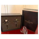 Waterford Crystal Bottle Stoppers Pair in Box Star Cut Barware